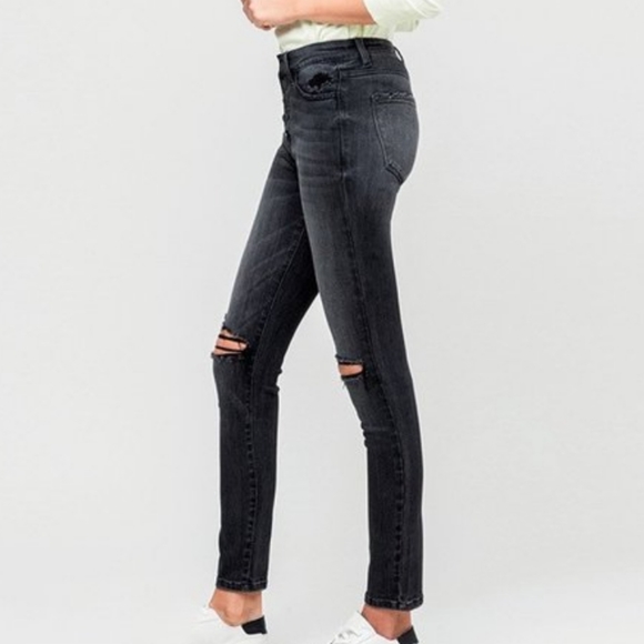 Vervet high rise distressed exposed button fly ankle skinny jeans size 26 - Picture 5 of 16